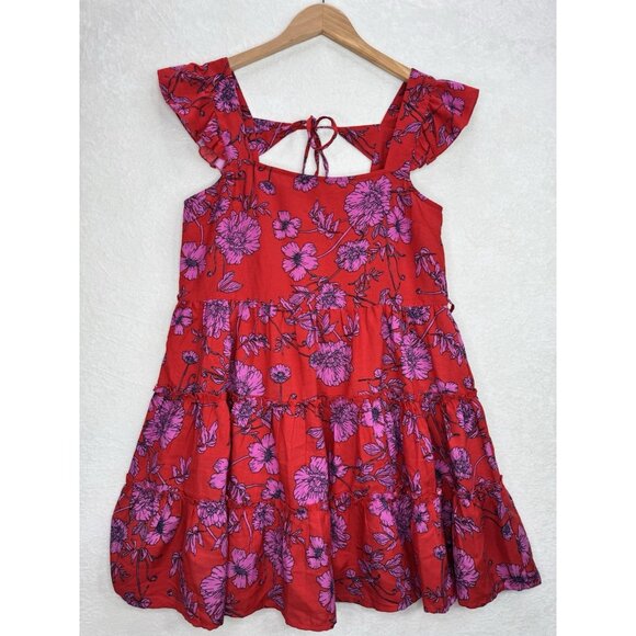 Band of The Free Women's Red Floral Dress Size Medium NWT - Picture 5 of 14